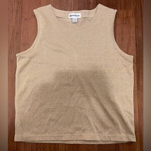 Bob Mackie Tank 1W /1XL Gold Sparkle Party Holiday